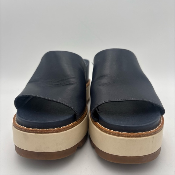 Sorel Dark Blue Mules with Light Tan Platform - Picture 8 of 11